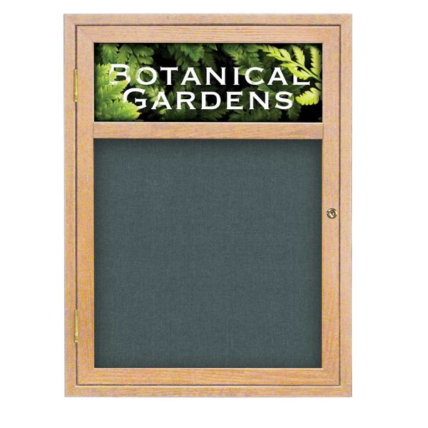 Sliding Glass Door Radius Letterboard, Hdr, 72"x48", Black/Green Vinyl